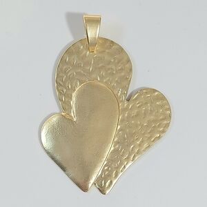 Large Gold Love Heart Necklace Pendant